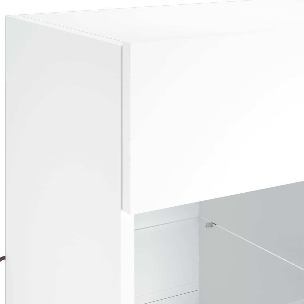 vidaXL Ścienna szafka TV z LED, biała, 58,5x30x60,5 cm