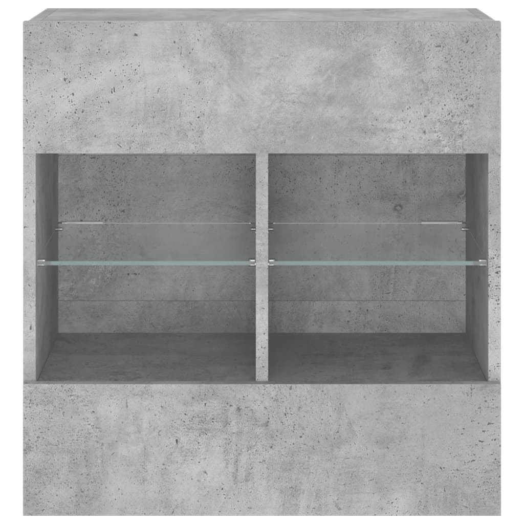 vidaXL Ścienna szafka TV z LED, szarość betonu, 58,5x30x60,5 cm
