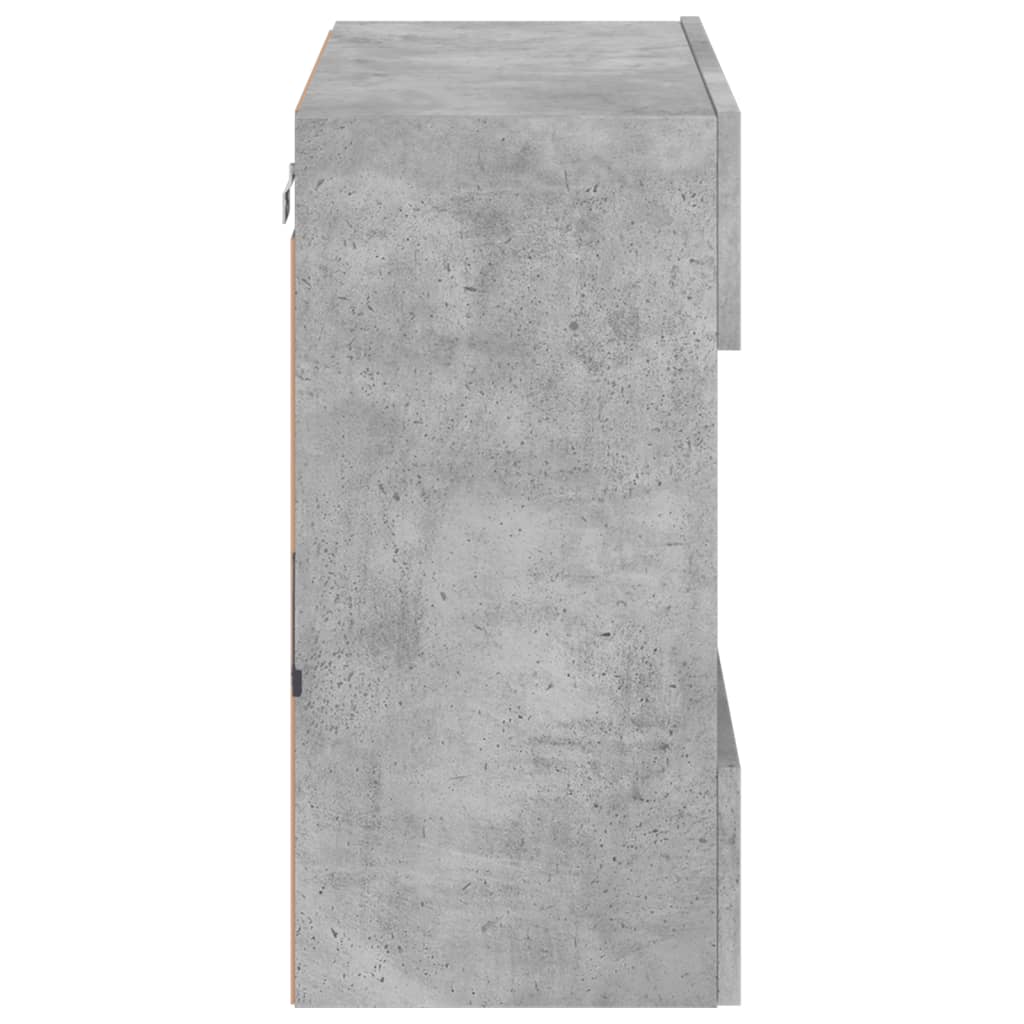 vidaXL Ścienna szafka TV z LED, szarość betonu, 58,5x30x60,5 cm