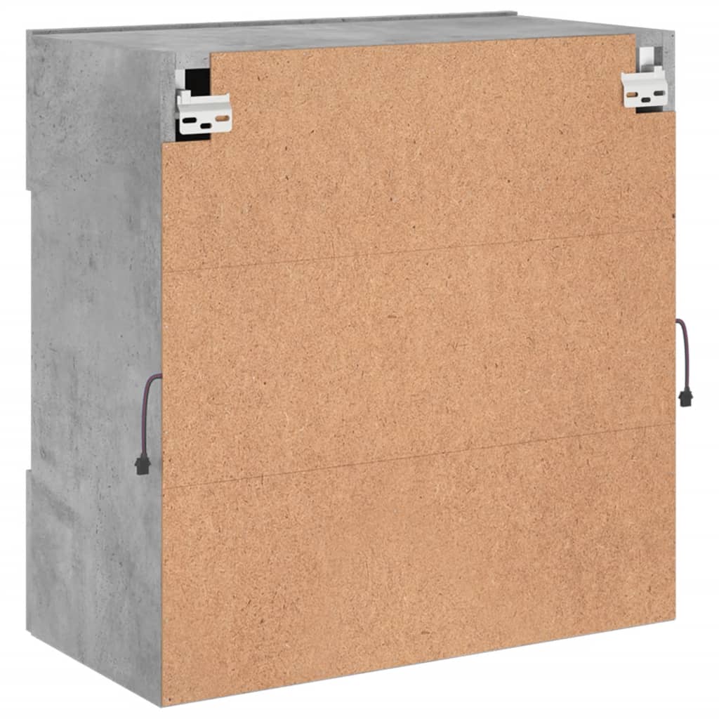 vidaXL Ścienna szafka TV z LED, szarość betonu, 58,5x30x60,5 cm