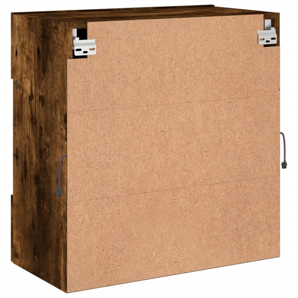 vidaXL Ścienna szafka TV z LED, przydymiony dąb, 58,5x30x60,5 cm