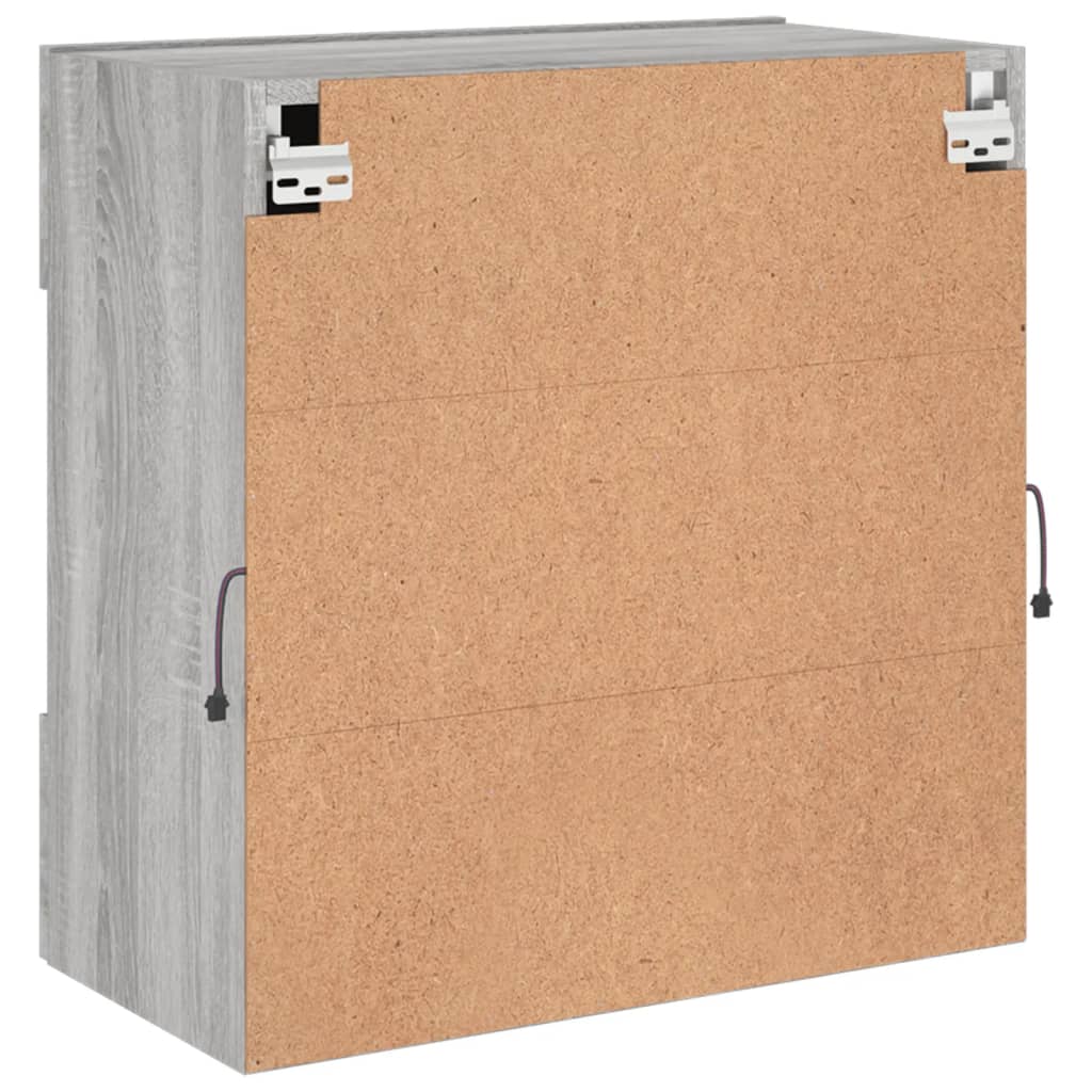 vidaXL Ścienna szafka TV z LED, szary dąb sonoma, 58,5x30x60,5 cm