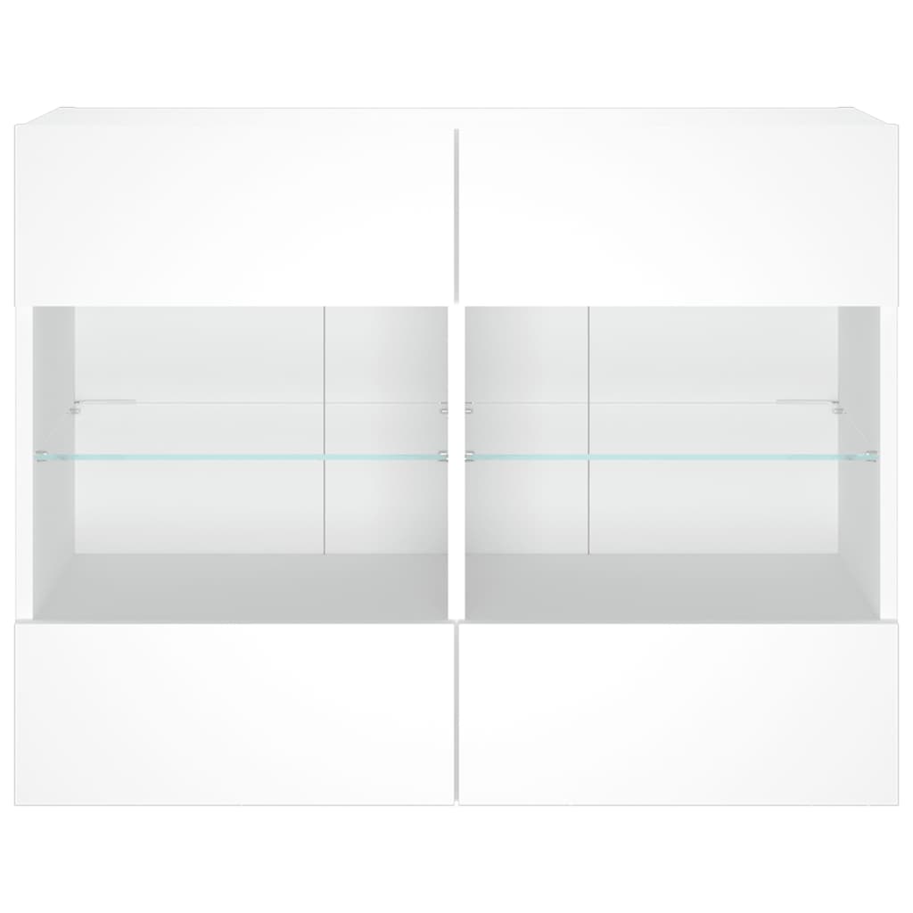 vidaXL Ścienna szafka TV z LED, biała, 78,5x30x60,5 cm
