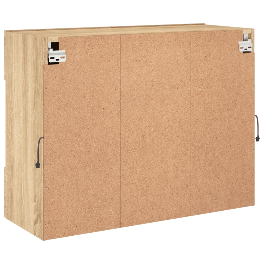 vidaXL Ścienna szafka TV z LED, dąb sonoma, 78,5x30x60,5 cm