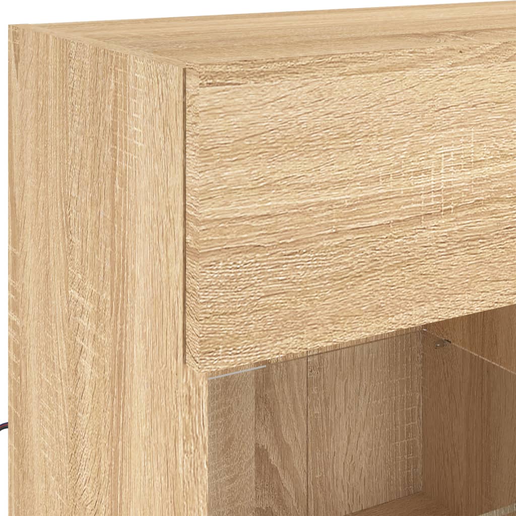 vidaXL Ścienna szafka TV z LED, dąb sonoma, 78,5x30x60,5 cm