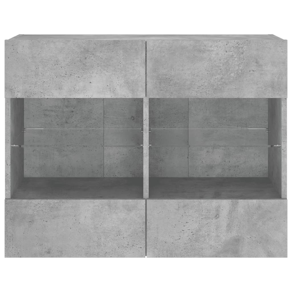 vidaXL Ścienna szafka TV z LED, szarość betonu, 78,5x30x60,5 cm