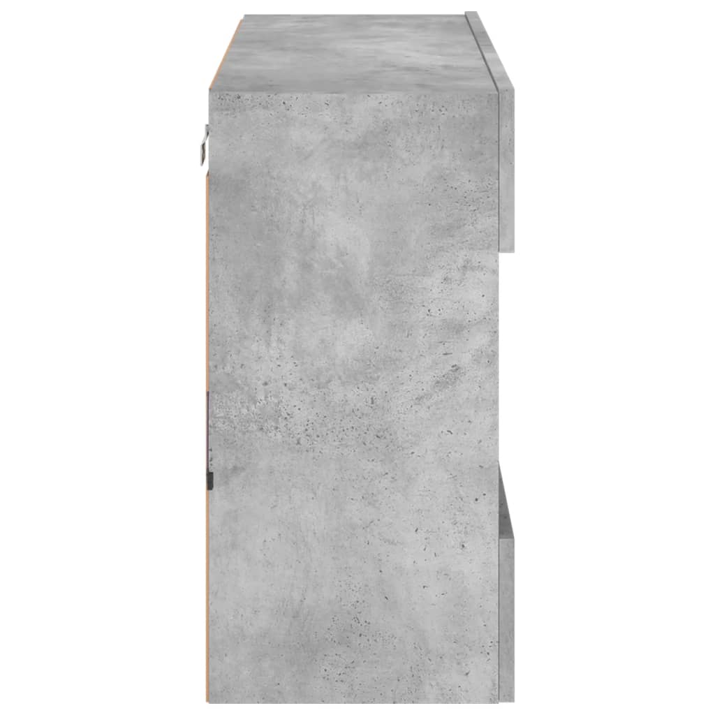 vidaXL Ścienna szafka TV z LED, szarość betonu, 78,5x30x60,5 cm