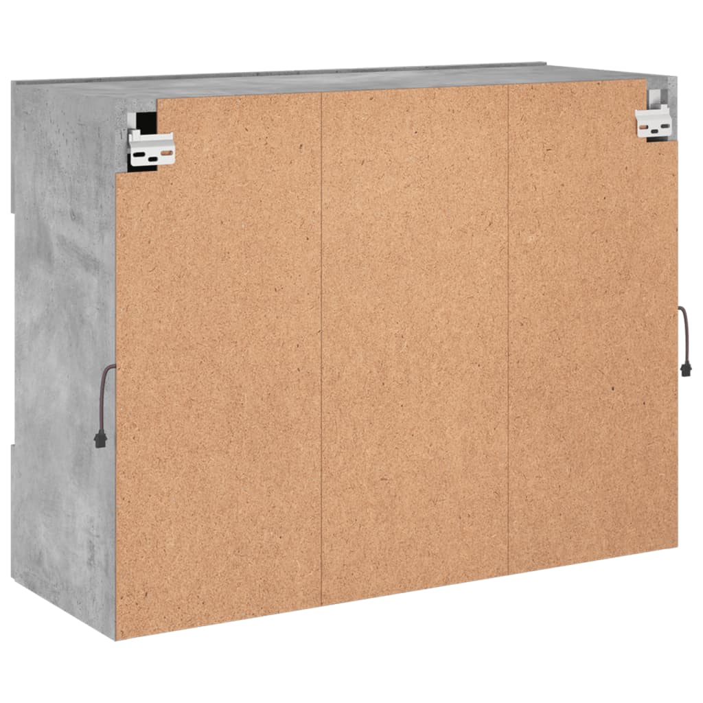 vidaXL Ścienna szafka TV z LED, szarość betonu, 78,5x30x60,5 cm