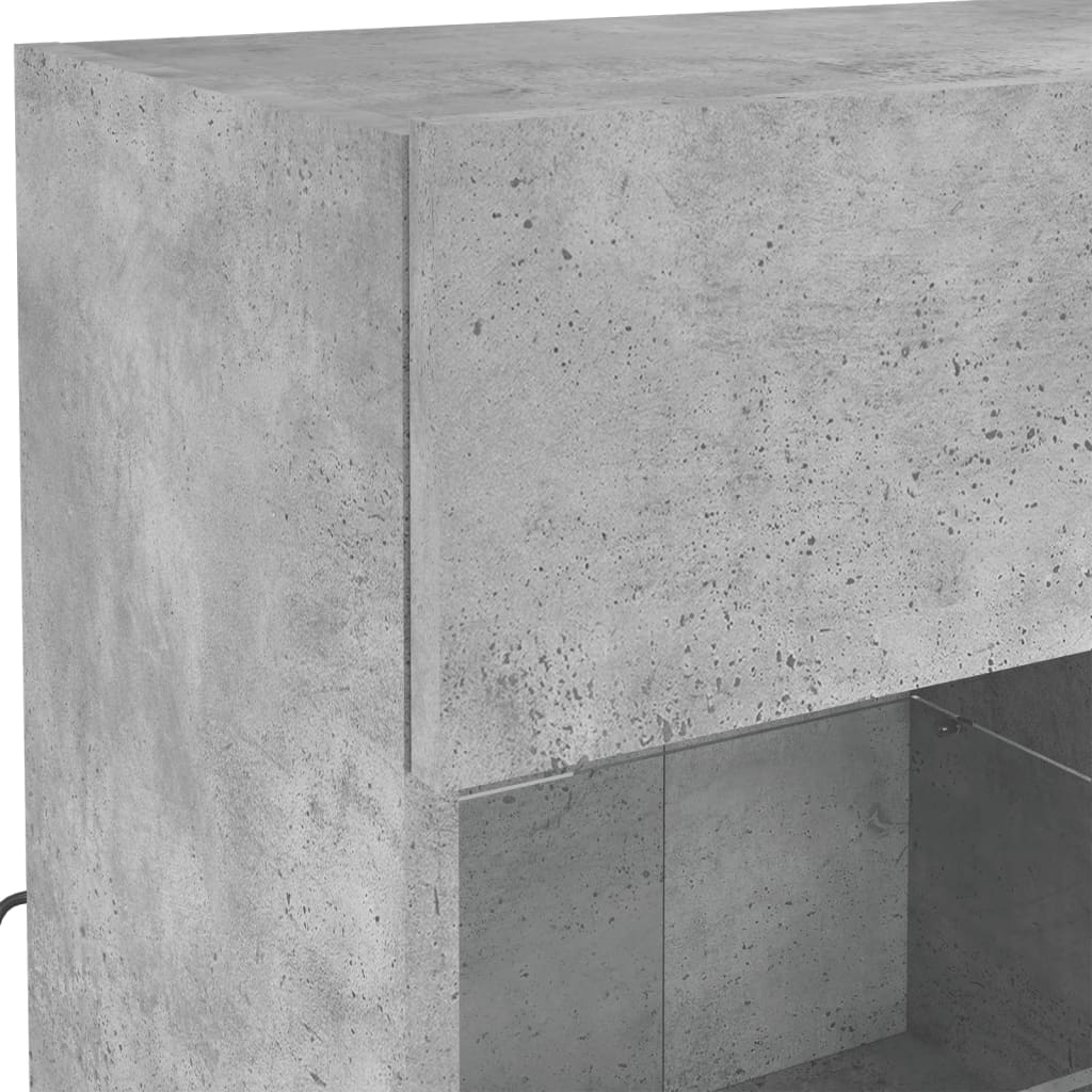 vidaXL Ścienna szafka TV z LED, szarość betonu, 78,5x30x60,5 cm
