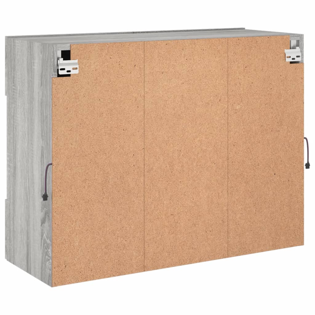 vidaXL Ścienna szafka TV z LED, szary dąb sonoma, 78,5x30x60,5 cm
