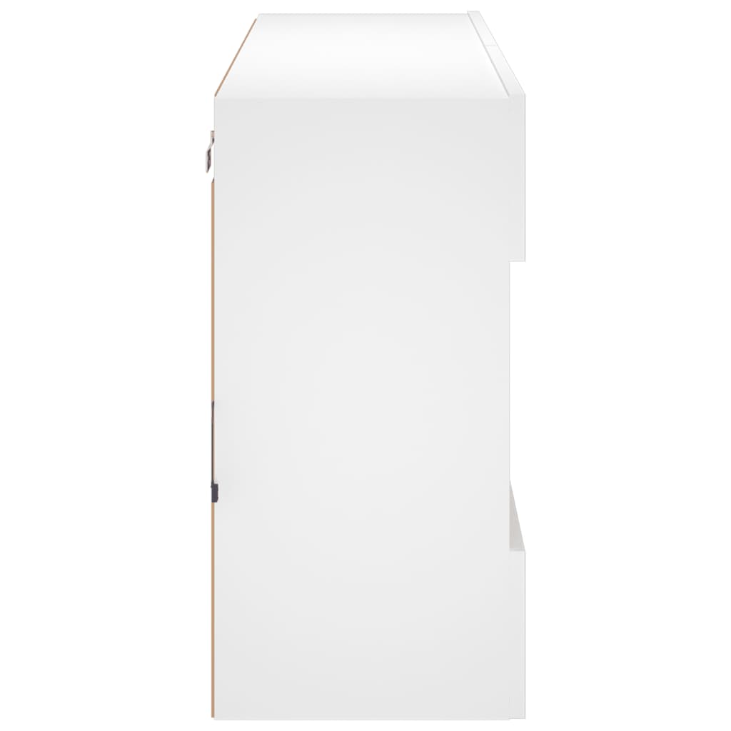 vidaXL Ścienna szafka TV z LED, biała, 98,5x30x60,5 cm