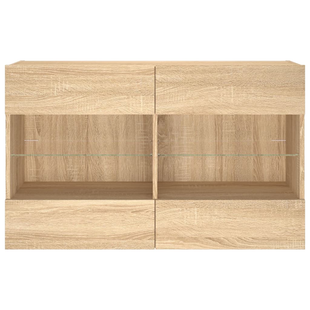 vidaXL Ścienna szafka TV z LED, dąb sonoma, 98,5x30x60,5 cm