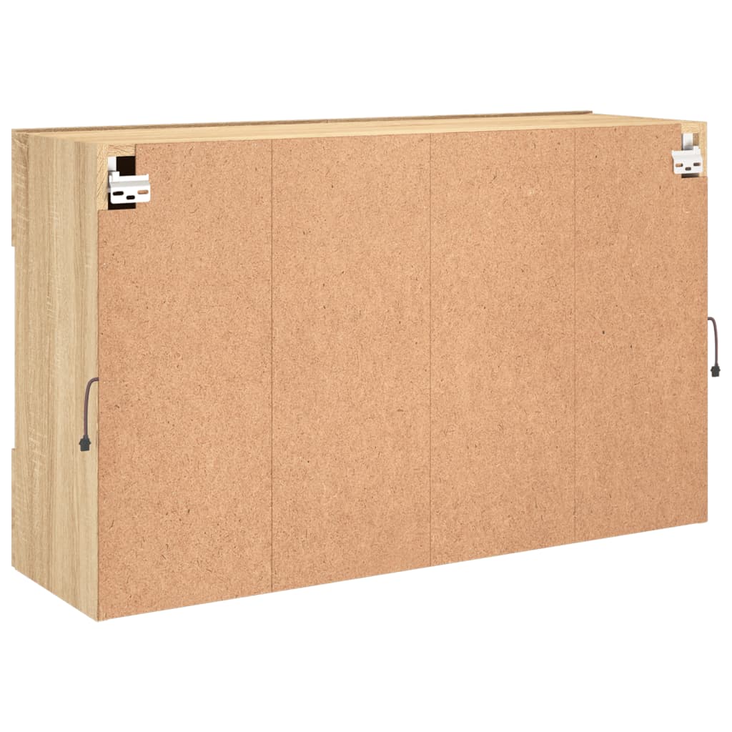 vidaXL Ścienna szafka TV z LED, dąb sonoma, 98,5x30x60,5 cm