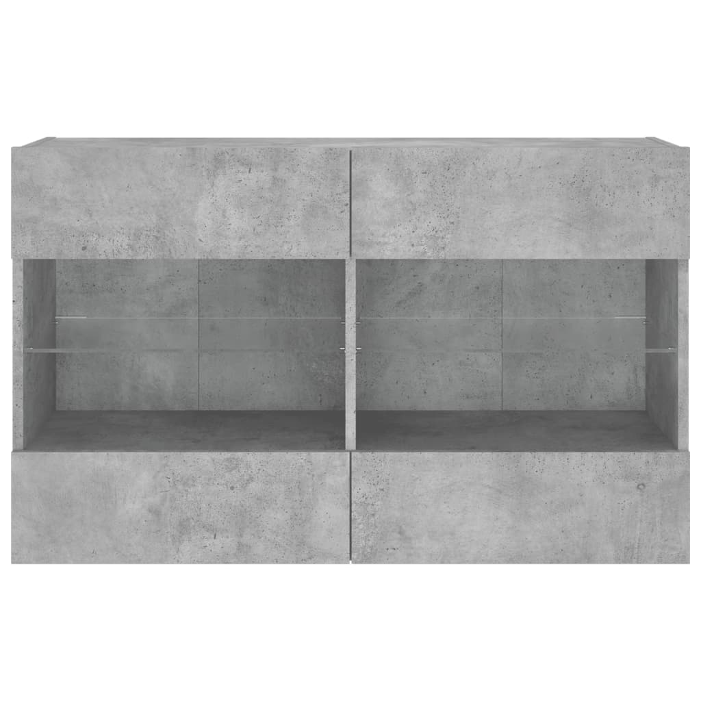 vidaXL Ścienna szafka TV z LED, szarość betonu, 98,5x30x60,5 cm