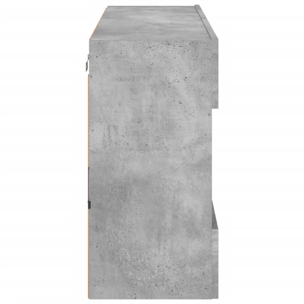 vidaXL Ścienna szafka TV z LED, szarość betonu, 98,5x30x60,5 cm