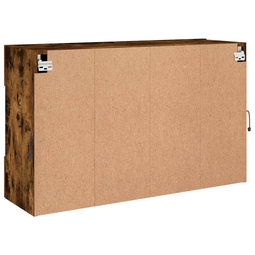 vidaXL Ścienna szafka TV z LED, przydymiony dąb, 98,5x30x60,5 cm