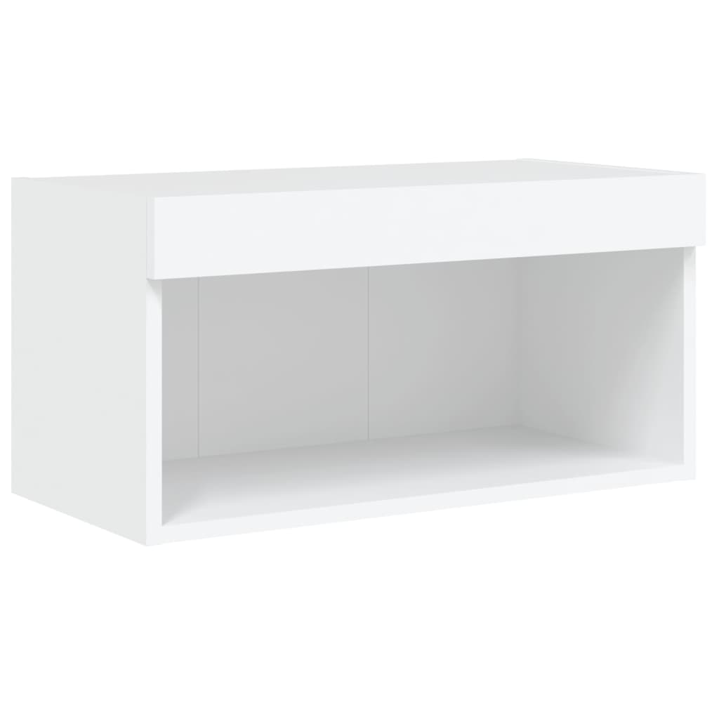 vidaXL Szafka pod TV, z oświetleniem LED, biała, 60x30x30 cm