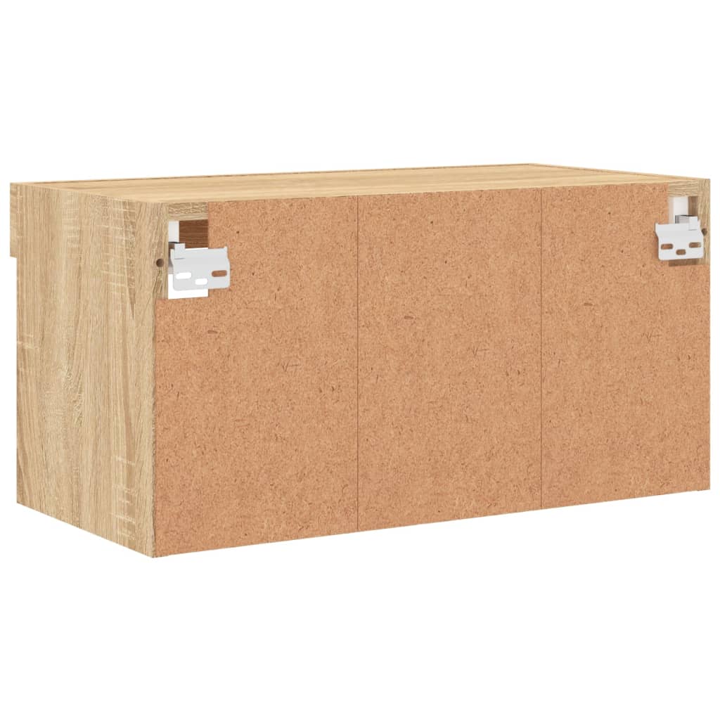 vidaXL Szafka pod TV, z oświetleniem LED, dąb sonoma, 60x30x30 cm