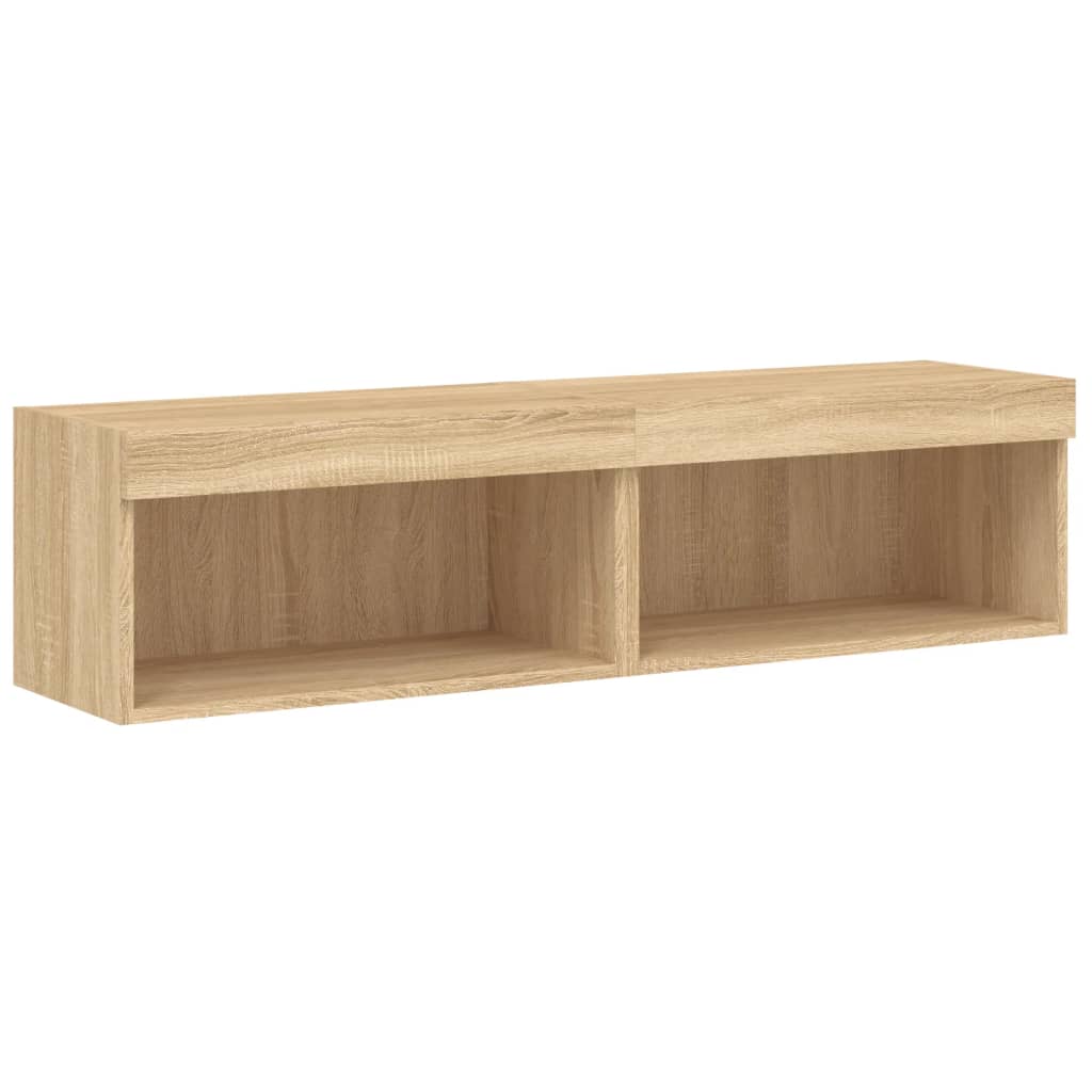 vidaXL Szafki pod TV, z LED, 2 szt., kolor dąb sonoma, 60x30x30 cm