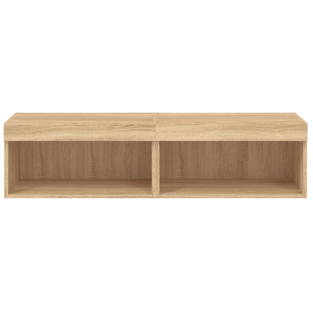 vidaXL Szafki pod TV, z LED, 2 szt., kolor dąb sonoma, 60x30x30 cm