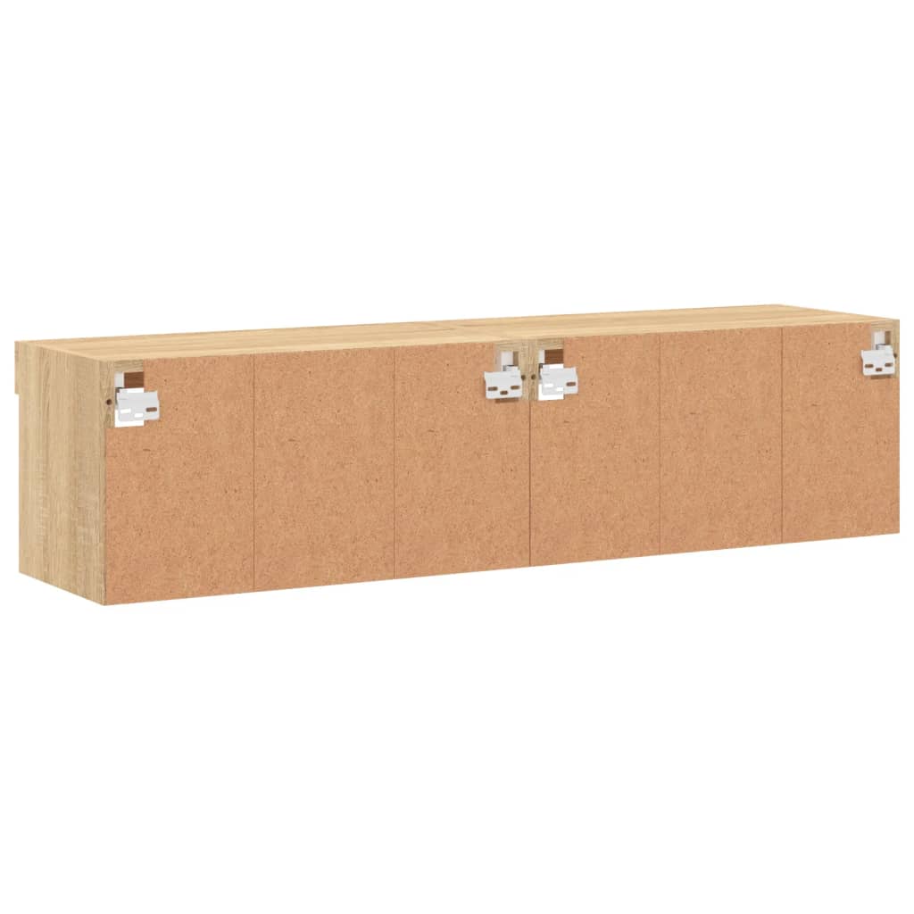 vidaXL Szafki pod TV, z LED, 2 szt., kolor dąb sonoma, 60x30x30 cm