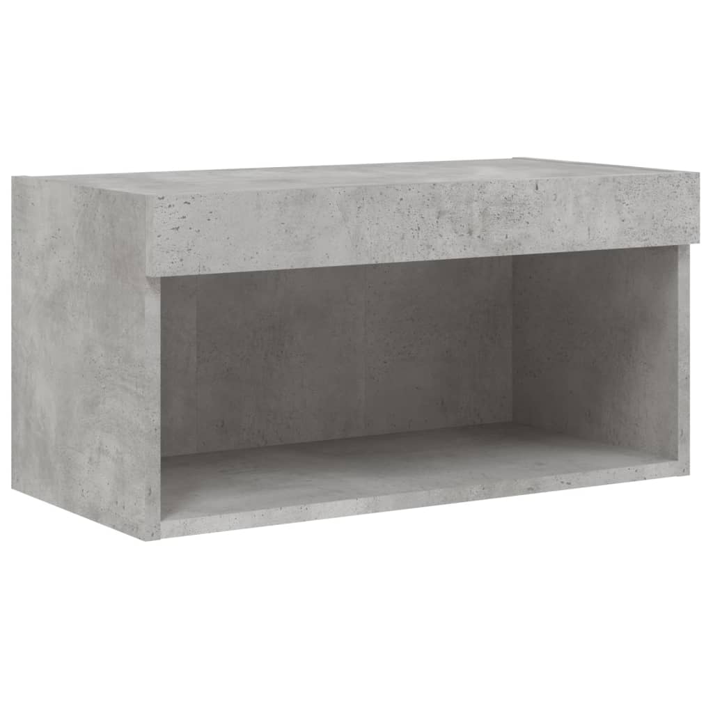 vidaXL Szafka pod TV, z oświetleniem LED, szarość betonu, 60x30x30 cm