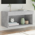 vidaXL Szafka pod TV, z oświetleniem LED, szarość betonu, 60x30x30 cm