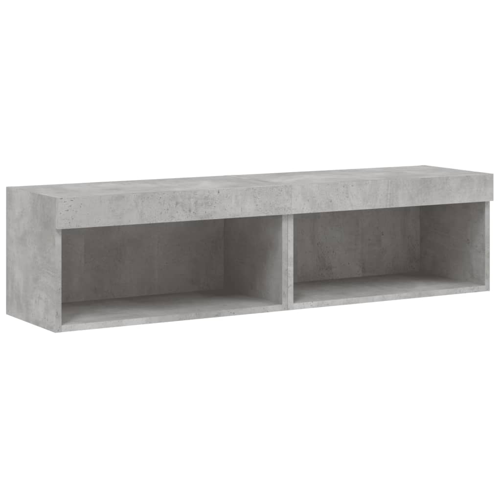 vidaXL Szafki pod TV, z LED, 2 szt., szarość betonu, 60x30x30 cm