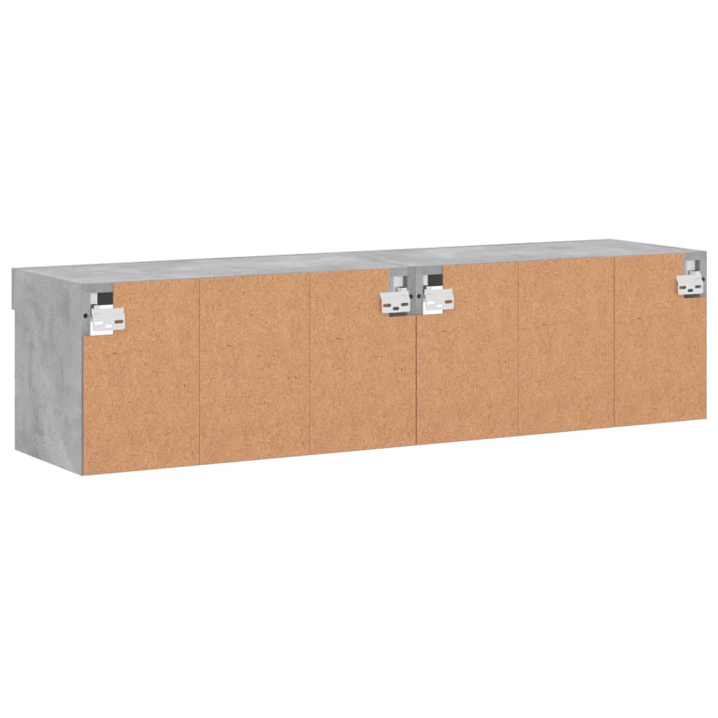 vidaXL Szafki pod TV, z LED, 2 szt., szarość betonu, 60x30x30 cm