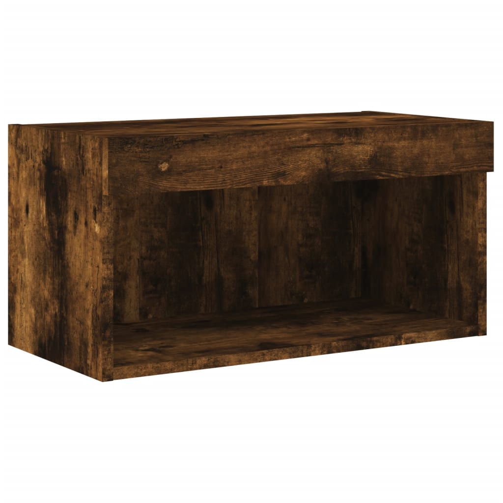 vidaXL Szafka pod TV, z LED, kolor przydymiony dąb, 60x30x30 cm