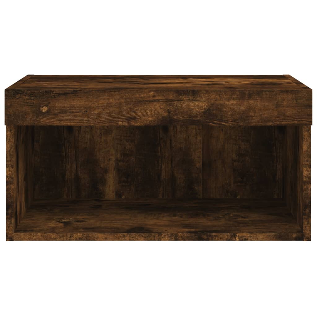 vidaXL Szafka pod TV, z LED, kolor przydymiony dąb, 60x30x30 cm