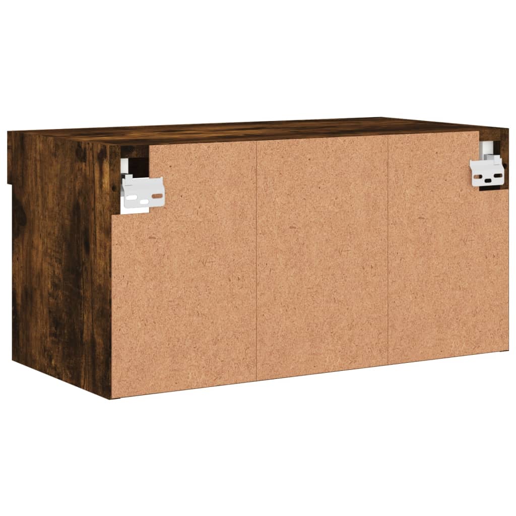 vidaXL Szafka pod TV, z LED, kolor przydymiony dąb, 60x30x30 cm