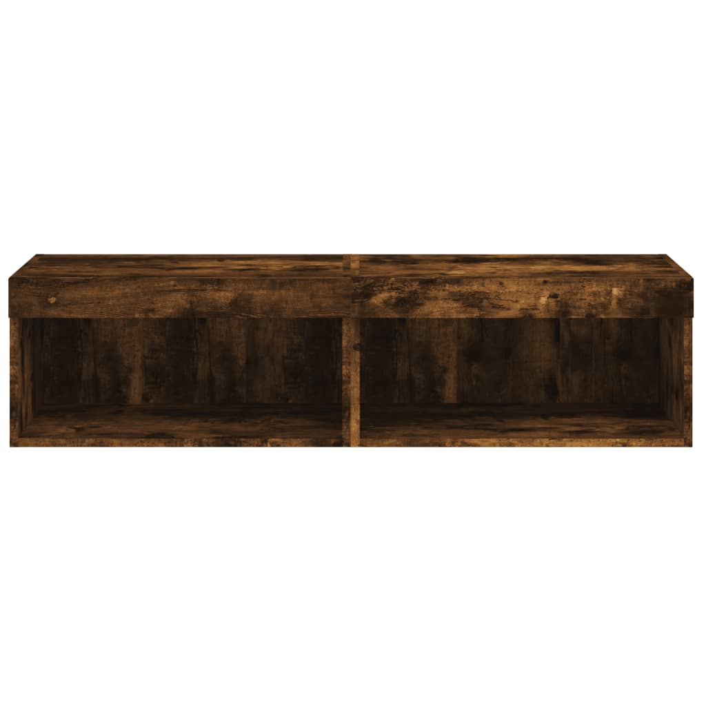 vidaXL Szafki pod TV, z LED, 2 szt., przydymiony dąb, 60x30x30 cm