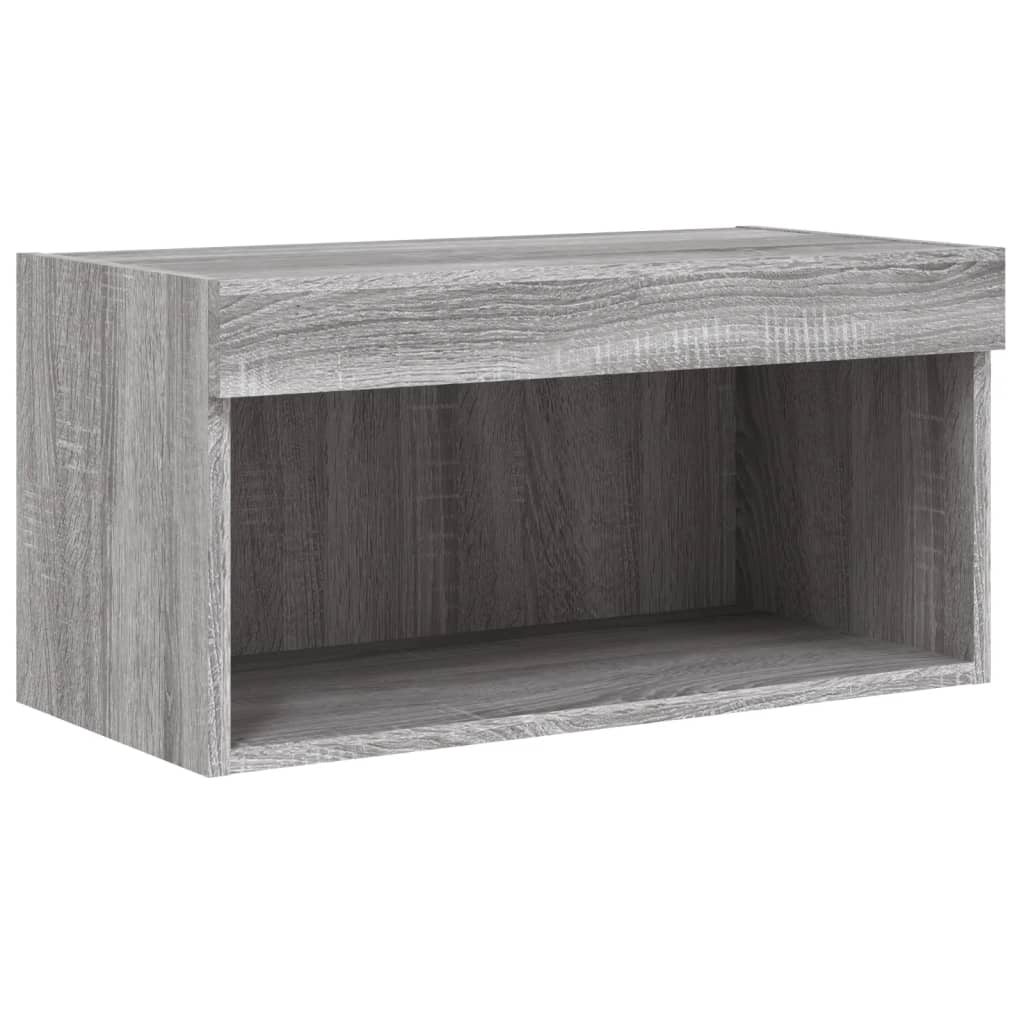 vidaXL Szafka pod TV, z LED, kolor szary dąb sonoma, 60x30x30 cm
