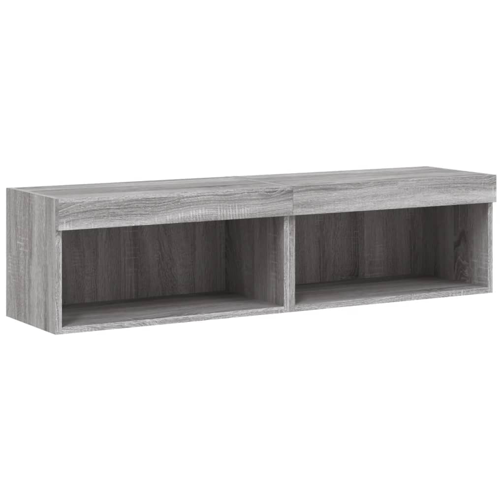 vidaXL Szafki pod TV, z LED, 2 szt., szary dąb sonoma, 60x30x30 cm