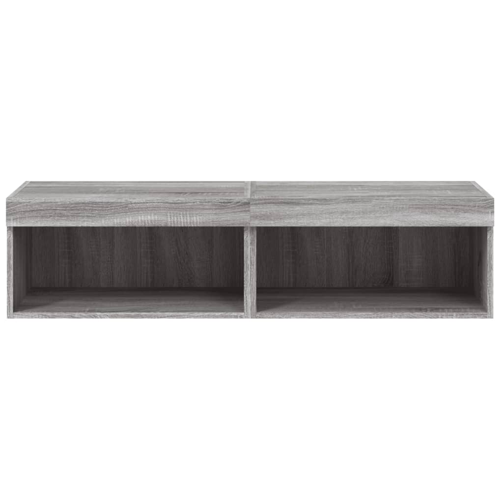 vidaXL Szafki pod TV, z LED, 2 szt., szary dąb sonoma, 60x30x30 cm