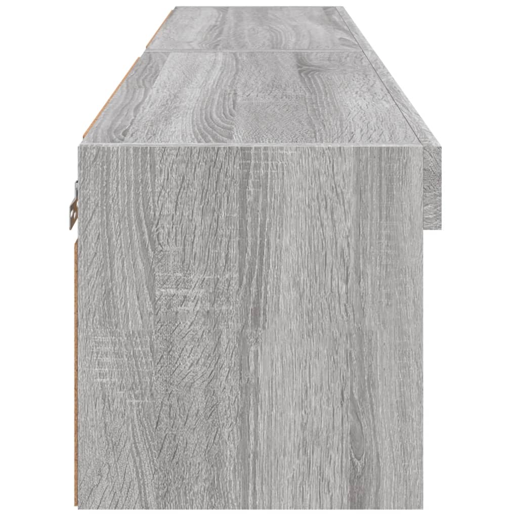 vidaXL Szafki pod TV, z LED, 2 szt., szary dąb sonoma, 60x30x30 cm