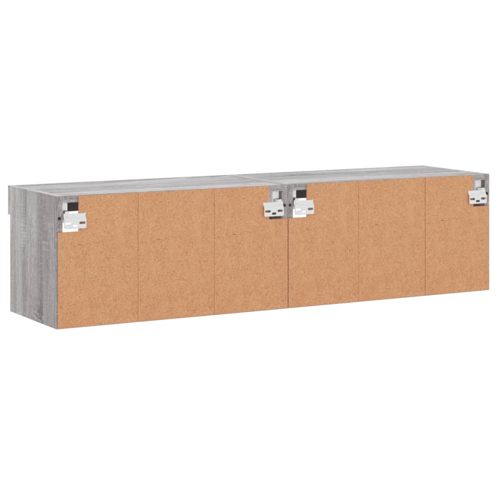 vidaXL Szafki pod TV, z LED, 2 szt., szary dąb sonoma, 60x30x30 cm