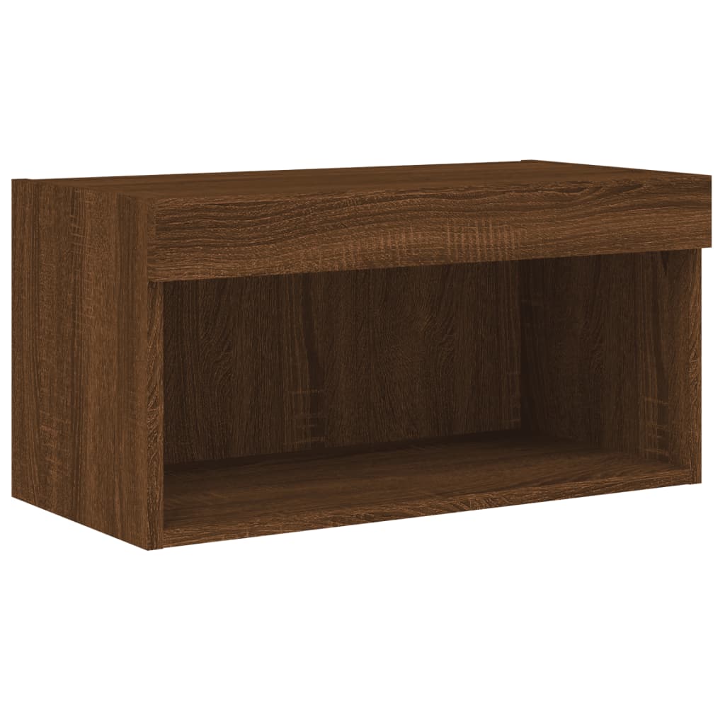 vidaXL Szafka pod TV, z LED, kolor brązowy dąb, 60x30x30 cm