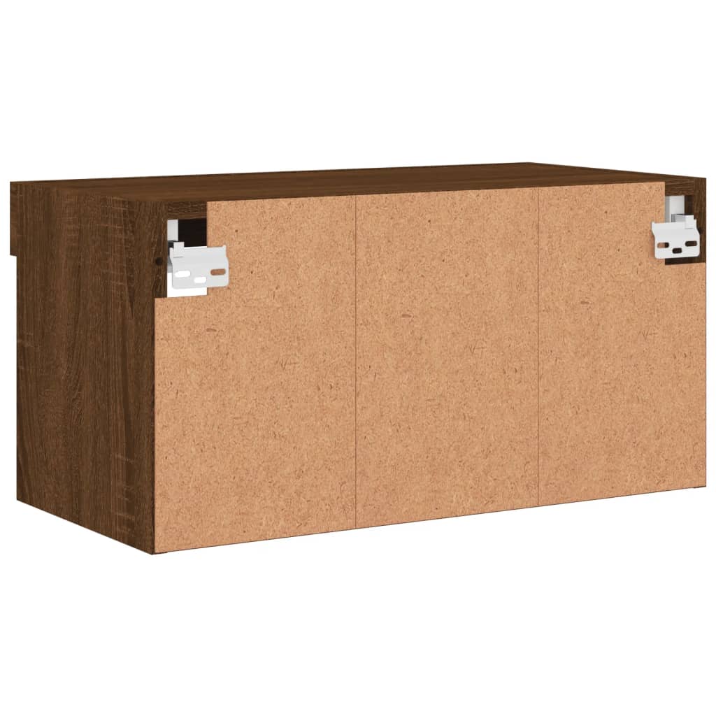 vidaXL Szafka pod TV, z LED, kolor brązowy dąb, 60x30x30 cm