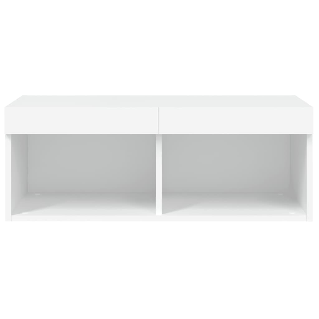 vidaXL Szafka TV z oświetleniem LED, biała, 80x30x30 cm