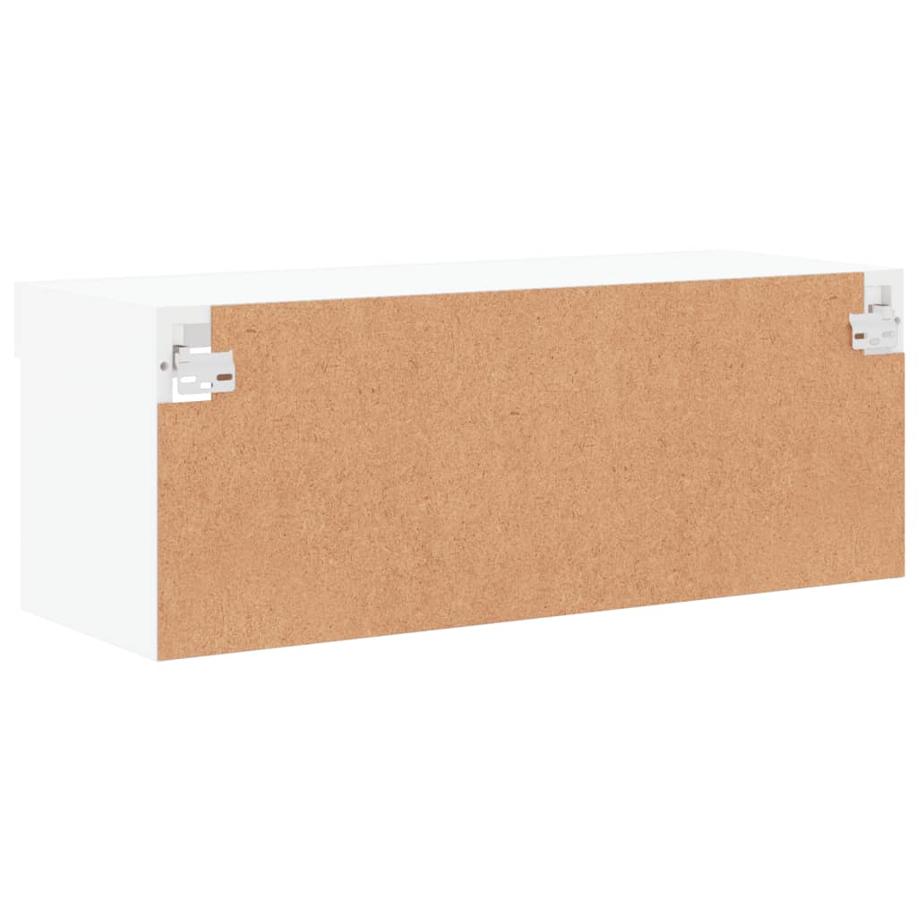 vidaXL Szafka TV z oświetleniem LED, biała, 80x30x30 cm