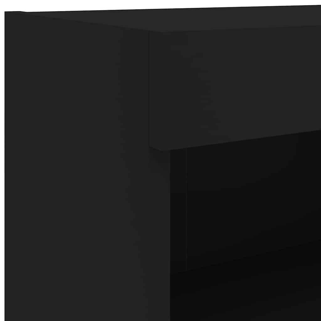 vidaXL Szafka TV z LED, czarna, 80x30x30 cm