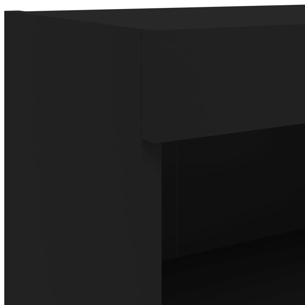 vidaXL Szafki TV, z LED, 2 szt., czarne, 80x30x30 cm