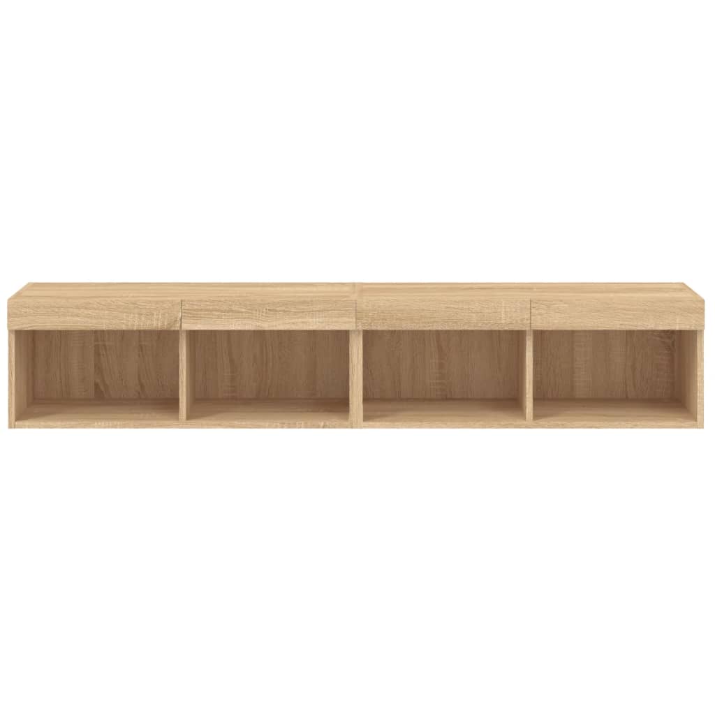 vidaXL Szafki TV, z LED, 2 szt., kolor dąb sonoma, 80x30x30 cm