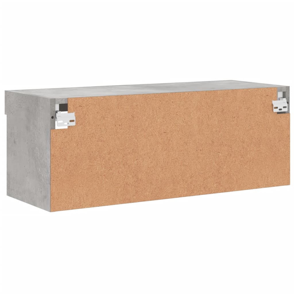 vidaXL Szafka TV z oświetleniem LED, szarość betonu, 80x30x30 cm