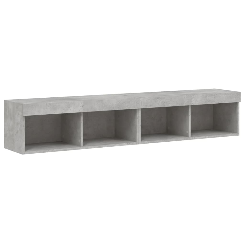 vidaXL Szafki TV, z LED, 2 szt., szarość betonu, 80x30x30 cm