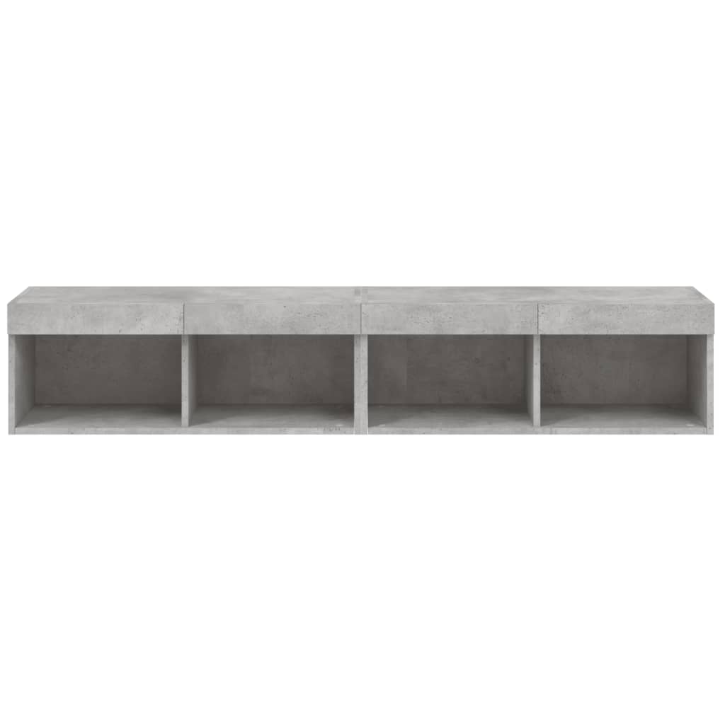 vidaXL Szafki TV, z LED, 2 szt., szarość betonu, 80x30x30 cm