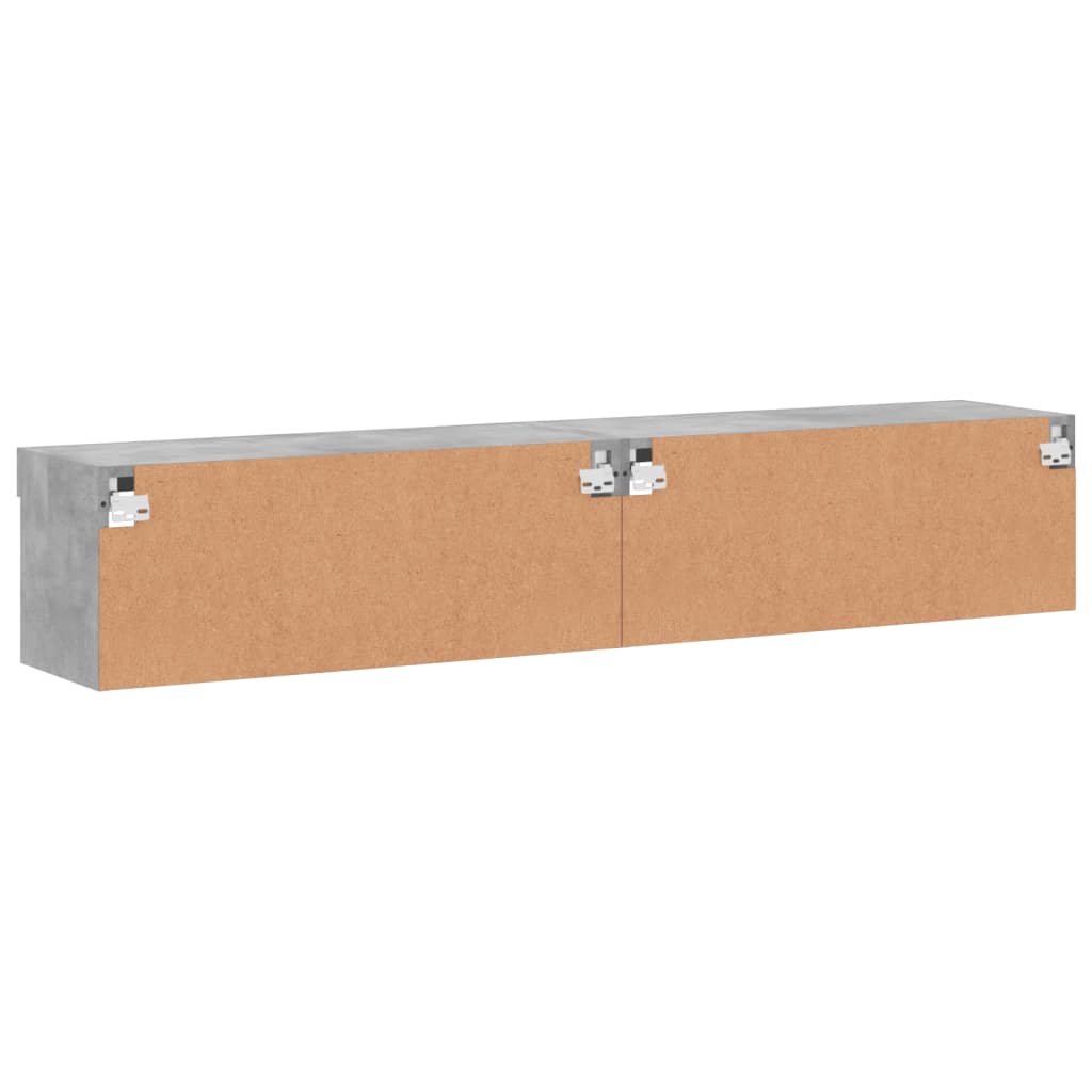 vidaXL Szafki TV, z LED, 2 szt., szarość betonu, 80x30x30 cm