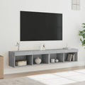 vidaXL Szafki TV, z LED, 2 szt., szarość betonu, 80x30x30 cm